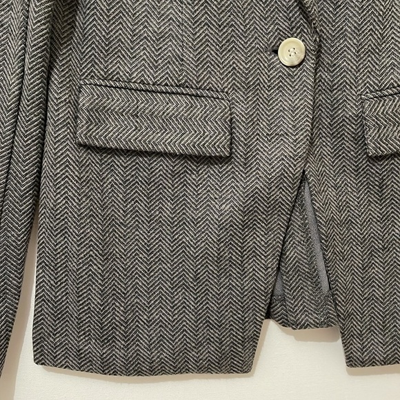 Hatley Perfect Fit Blazer Herringbone Charcoal Gray Medium - Picture 3 of 8
